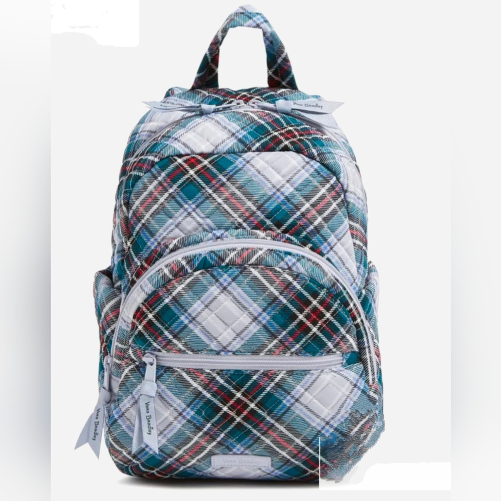 🆕 VERA BRADLEY Compact Backpack Snowy Plaid